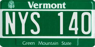 VT license plate NYS140