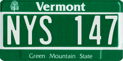VT license plate NYS147