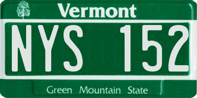 VT license plate NYS152