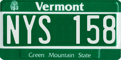 VT license plate NYS158