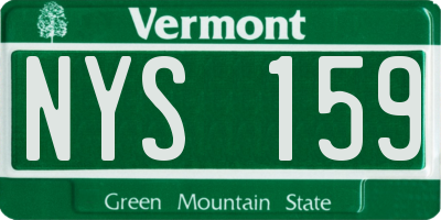 VT license plate NYS159