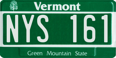 VT license plate NYS161