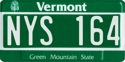 VT license plate NYS164