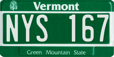 VT license plate NYS167