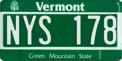 VT license plate NYS178
