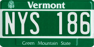 VT license plate NYS186