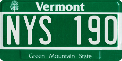 VT license plate NYS190