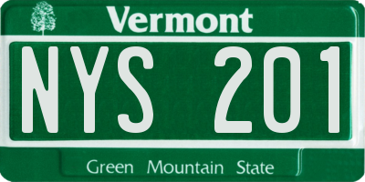 VT license plate NYS201
