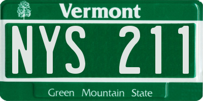 VT license plate NYS211