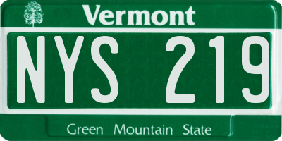 VT license plate NYS219