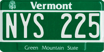 VT license plate NYS225