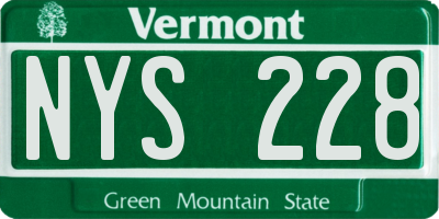 VT license plate NYS228