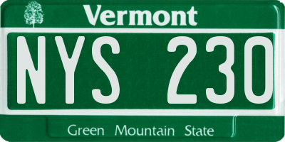 VT license plate NYS230