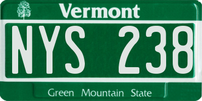 VT license plate NYS238