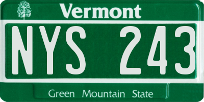 VT license plate NYS243