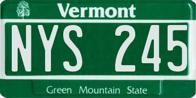 VT license plate NYS245