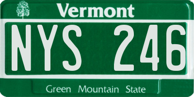 VT license plate NYS246