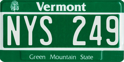 VT license plate NYS249