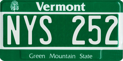 VT license plate NYS252