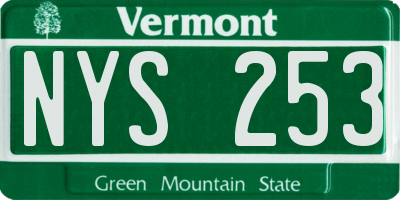 VT license plate NYS253
