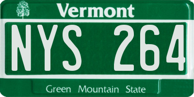 VT license plate NYS264