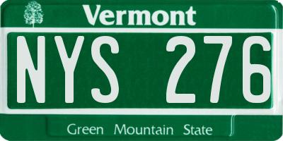 VT license plate NYS276