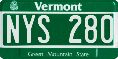 VT license plate NYS280
