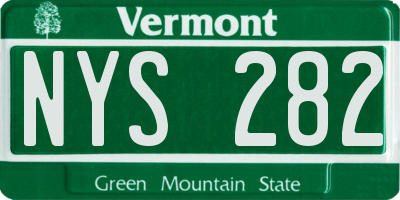 VT license plate NYS282