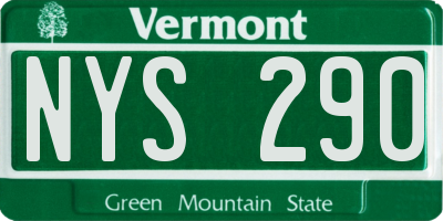 VT license plate NYS290