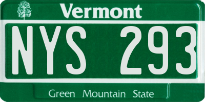 VT license plate NYS293