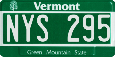 VT license plate NYS295