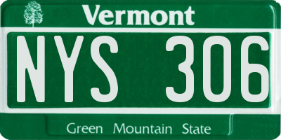 VT license plate NYS306