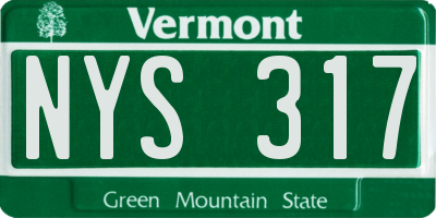 VT license plate NYS317