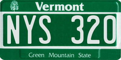 VT license plate NYS320