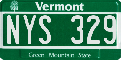 VT license plate NYS329