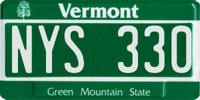 VT license plate NYS330