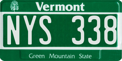 VT license plate NYS338