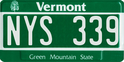 VT license plate NYS339