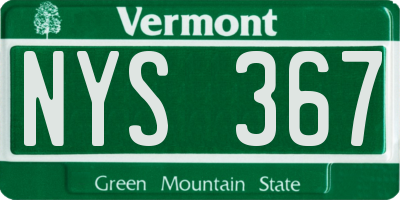 VT license plate NYS367