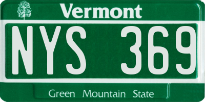 VT license plate NYS369