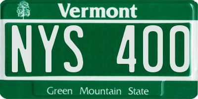 VT license plate NYS400