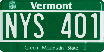 VT license plate NYS401