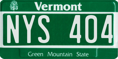 VT license plate NYS404