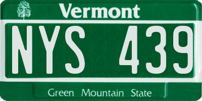 VT license plate NYS439