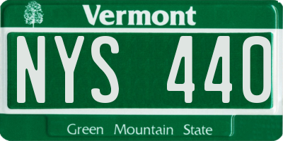 VT license plate NYS440