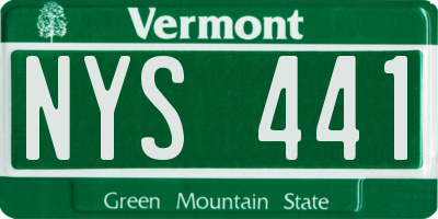 VT license plate NYS441
