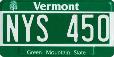 VT license plate NYS450