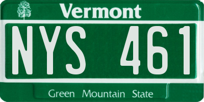 VT license plate NYS461