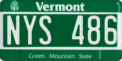 VT license plate NYS486