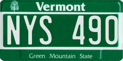 VT license plate NYS490